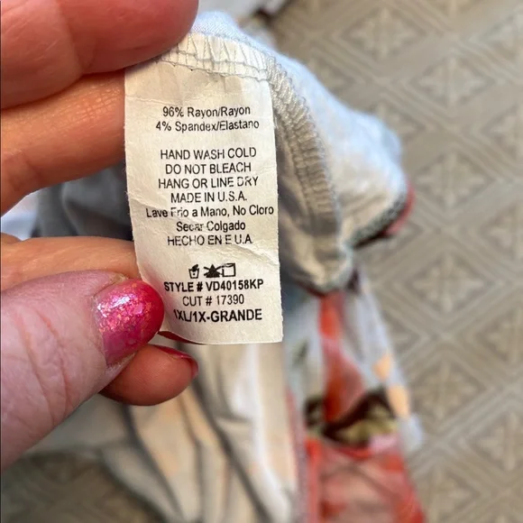 Size XL/1x PinkBlush maternity maxi dress mixed navy stripe and floral pink/blue - Picture 7 of 12